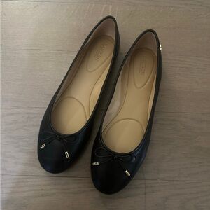 Lauren Ralph Lauren Jayna Black Leather Flats